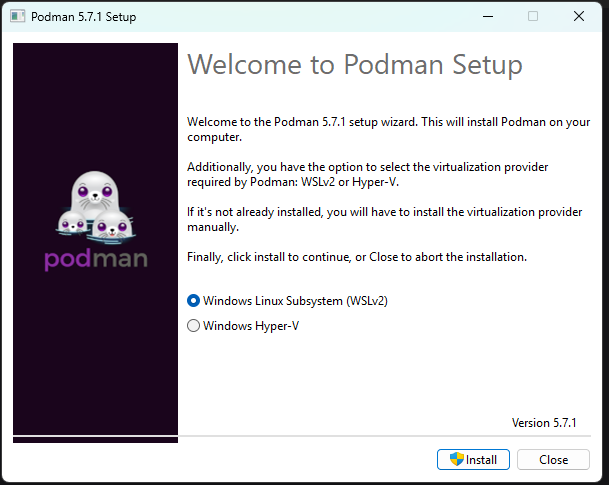 Installera Podman med WSL2