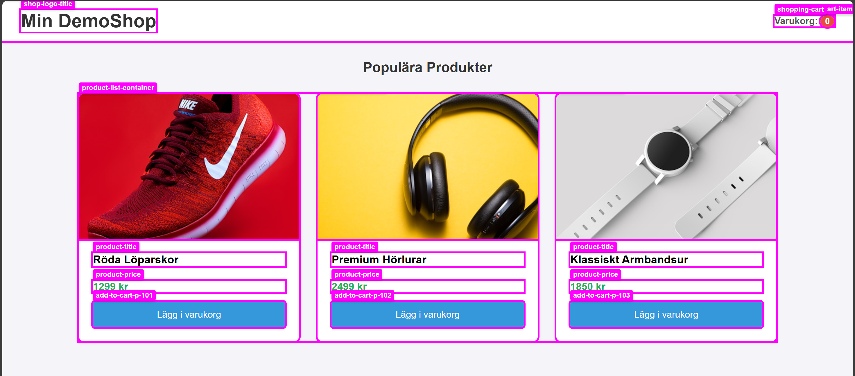Visualiserar data-testid