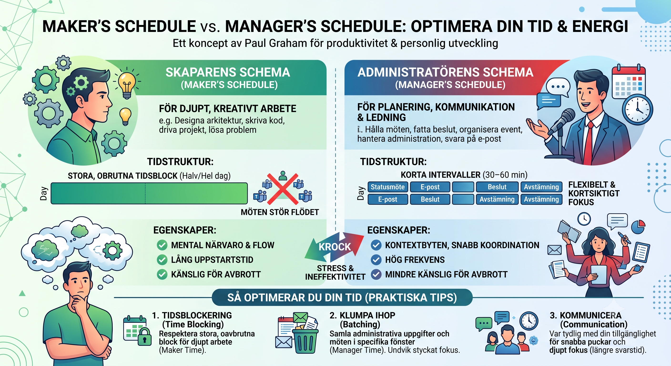 Infografik Makers vs. Managers schedule